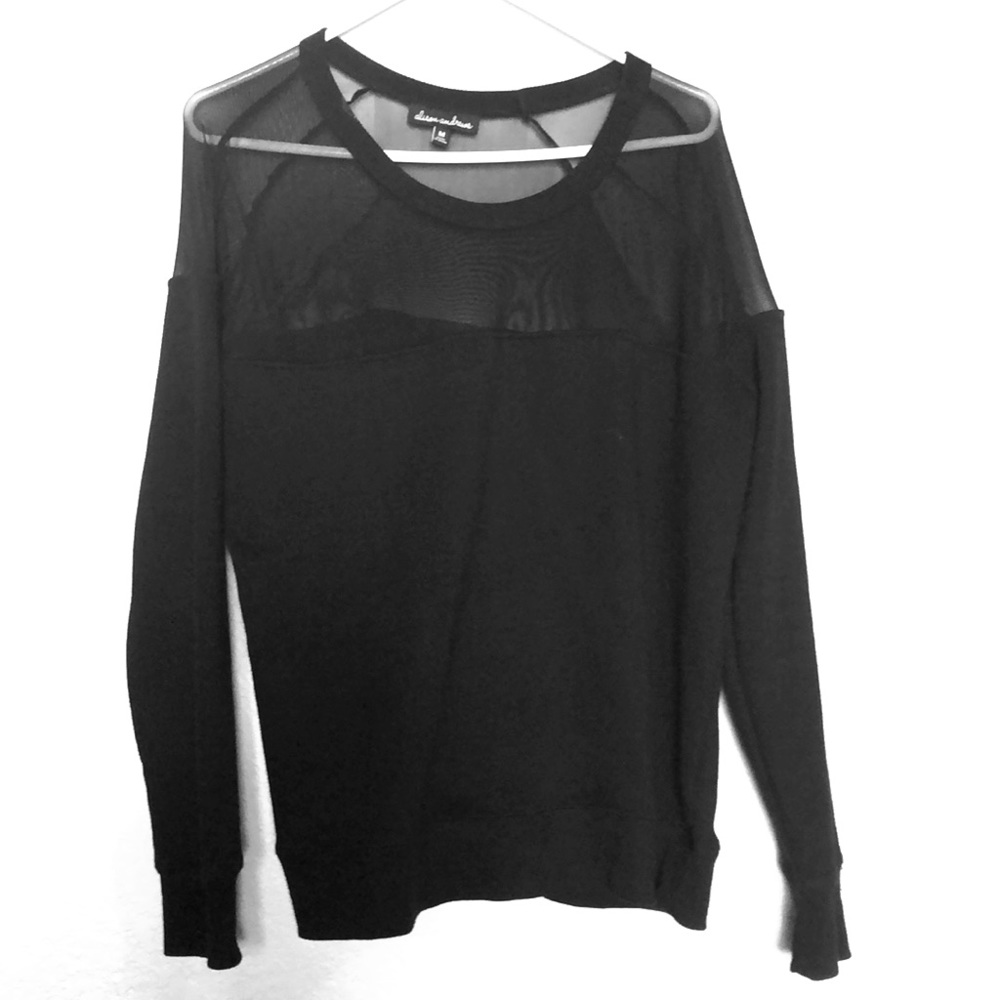 Light sweater with sheer shoulders